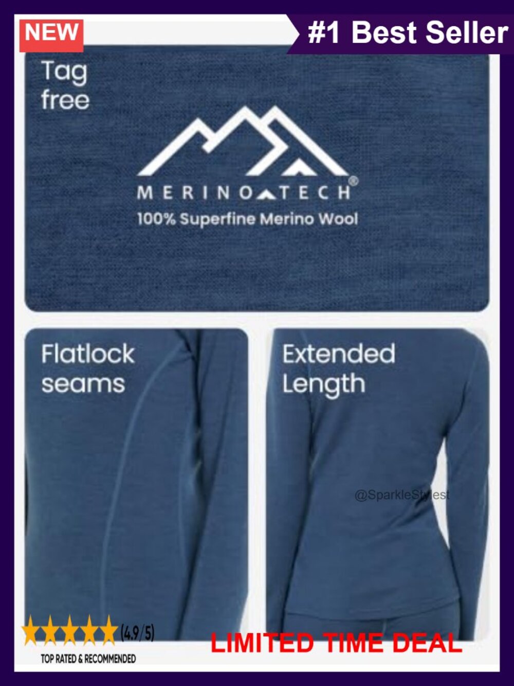 Merino Wool Turtleneck Base Layer Women Sweater Midweight 260 GSM - Picture 6 of 6